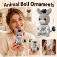 thumbnail image 4 of Handmade Crochet Donkey Doll Knitted Animal Figurine with Printed Message Card Small Desk Shelf Decorative Plush Style Accent, 4 of 4