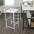thumbnail image 3 of Svelte 30" Coastal Contemporary Iron Saddle-Seat Low-Back Bar Stool with Foot Rest, White Frame, 3 of 9