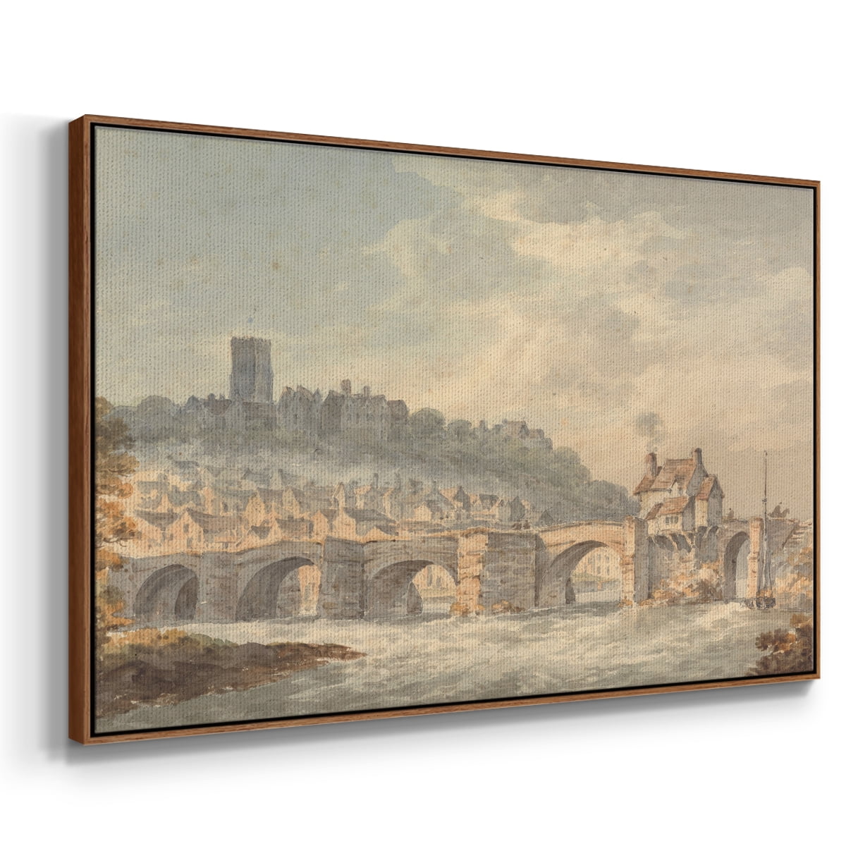 Vintage Landscape-CCCXCII By Wexford Home Framed in Walnut Wood Gallery Wrapped Canvas 25 in. x 37 in.
