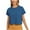 Blue, variant on RYRJJ Women's Summer Crop Tops Casual Short Sleeve Round Neck Solid T-Shirt Basic Cropped Tees(Yellow,L)
