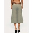 thumbnail image 5 of Women's Casual Wide Leg Cropped Pants Low Rise Fold Over Stretch Gaucho Pants for Summer Beach Holiday Streetwear, 5 of 5