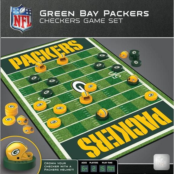 MasterPieces Officially licensed NFL Green Bay Packers Checkers Board Game for Families and Kids ages 6 and Up