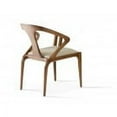 thumbnail image 2 of Modrest Campbell 18" Solid Wood & Faux Leather Dining Chair in Walnut/Beige, 2 of 2