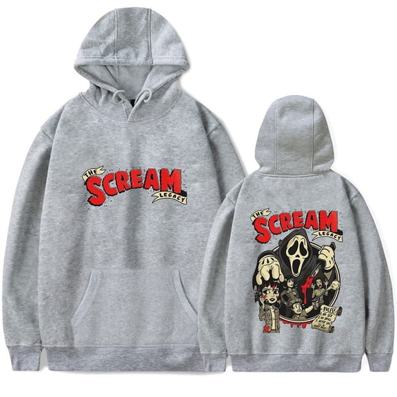Halloween Merch Horror Movie Scream Ghostface Hoodie Unisex Long Sleeve Casual Pullover