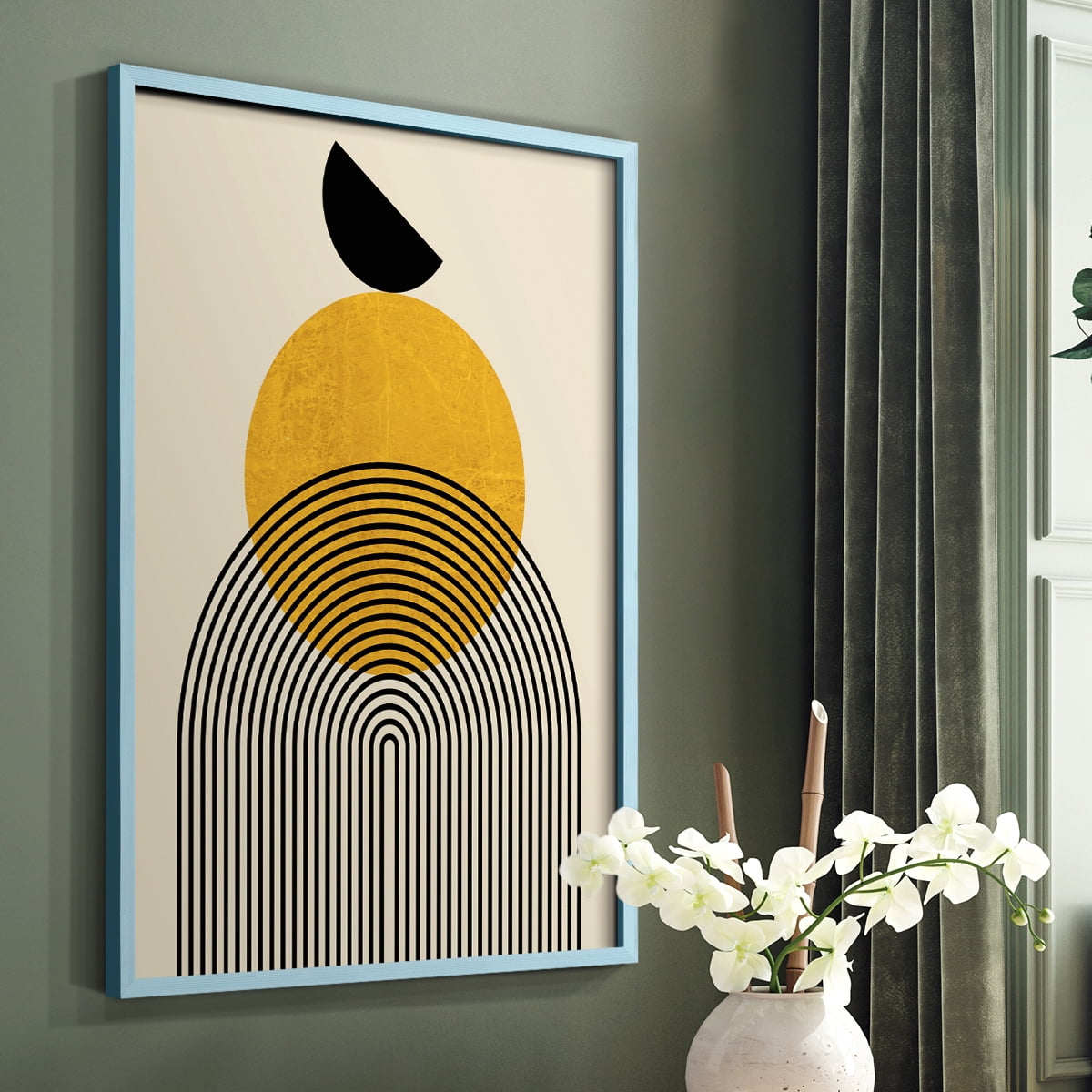 Golden Arches in Blue Solid Wood 8 x 10 Framed Print