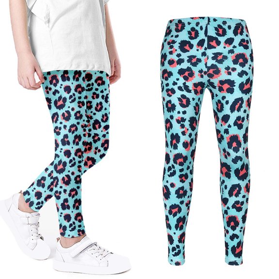 Piuwrlz Thickened Tight Pants for Girls Printed Single Piece Leggings Blue Size 4-5 Years
