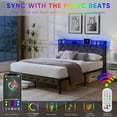 thumbnail image 3 of CASEMIOL King Bed Frame with Storage Headboard, Charging Station, and LED Lights, Noise-Free, No Box Spring Needed, 77.8"W Bedroom Modern Platform Bed Frame Holds 1300 Pounds- Gray, 3 of 8