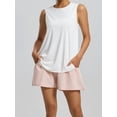 thumbnail image 4 of Womens Workout Tank Tops Back Pleat Loose Fit Sleeveless Yoga Athletic Shirt Soft Cooling Gym Tops White XL, 4 of 6