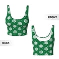 thumbnail image 6 of Goofa Snowflake Printed Sports Bras for Women, High Impact Running Bra Workout Crop Tank Tops Longline Sports Bra Push up-, 6 of 9