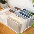 thumbnail image 4 of Closet Drawer Organizer Mesh Separation Box for Clothes Storage, Washable Wardrobe Organizer with Compartments for Jeans, Foldable Clothes Storage Box for Bedroom Drawer Organization, 4 of 9
