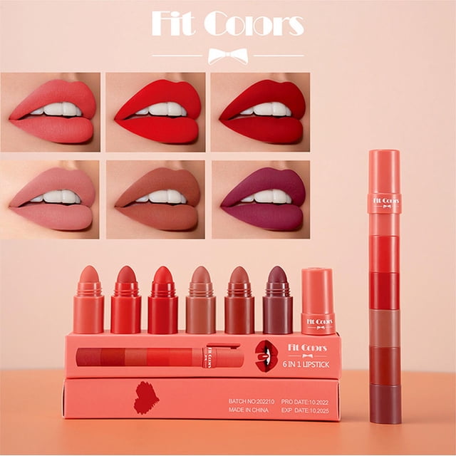 XWSHYW Lápiz Labial Mini Juego de Pintalabios, Pintalabios Largo Mate