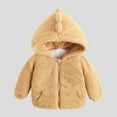 thumbnail image 2 of Povozer Toddler Zip up Hoodie Kids' Soft Sherpa Fleece Sweatshirt for Girls(Khaki,4-5Y), 2 of 4