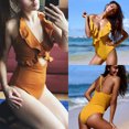 thumbnail image 1 of Women One-Piece Ruffles Bikini Monokini Push Up Padded Swimsuit Swimwear, 1 of 5