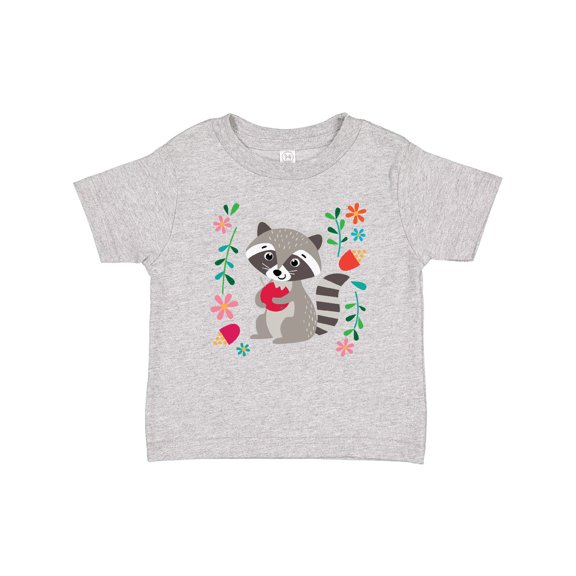 Inktastic Woodland Raccoon Spring Flowers Girls Baby T-Shirt