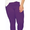 thumbnail image 6 of Moa Collection Women's Plus Size Solid High Waist Full Length Female Leggings(Pack of 2), 6 of 7
