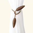 thumbnail image 2 of Lishi 2 PCS Curtain Tiebacks DIY Creative Modeling Curtain Holdbacks Hand Knitting Curtain Clips- Brown, 2 of 6