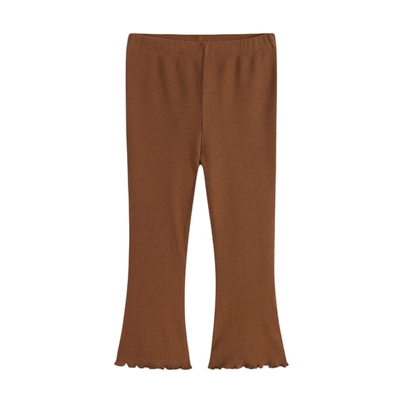 Karoyedx Joggers for Toddler Girls Toddler Girls Sweatpants Baby Wide Leg Pants Kids Drawstring Baggy Open Bottom Jogger Clothes with Pockets Brown Size,2-3 Years