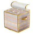 thumbnail image 2 of Boîte de Rangement pour Ornements de Noël Délicate - Poignées Réglables avec Fermeture Éclair Double, Sac de Rangement Décoratif, pour 75 Ornements de Fête, 2 of 9