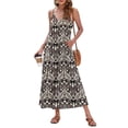thumbnail image 5 of SCHUHLAND Women's Sexy V-Neck Printed Maxi Dress - Elegant Cami Sundress with Pockets, Sleeveless Boho Summer Beach Party Gown, S-2XL, 5 of 26