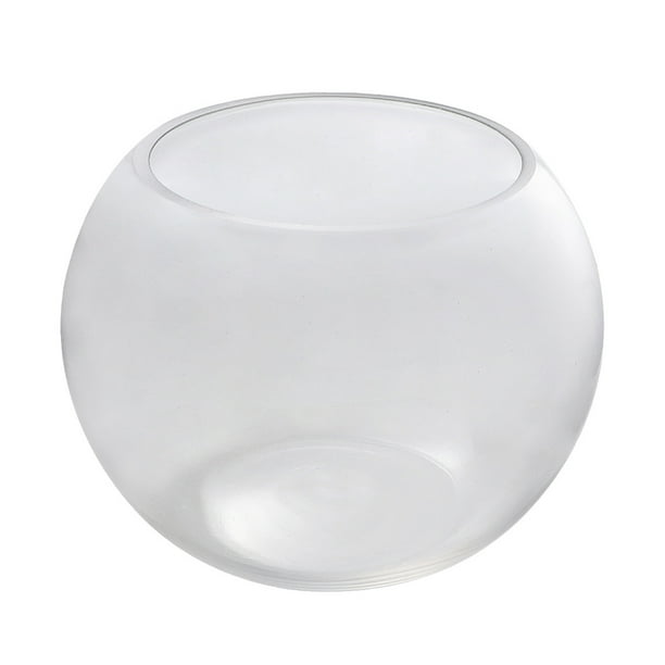 EeaseMX Pecera redonda de vidrio de 20 cm, pecera ecológica, terrario, acuario de vidrio para casa, hotel, peces, tamaño M