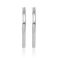 thumbnail image 3 of 14K Solid White Gold 2mm Heart Friendship Medium Hoop Earrings, 3 of 10