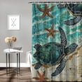 thumbnail image 2 of Orinice  Turtle Shower Curtain Nautical Green Sea Turtles Beach Theme Shower Curtain Set Bathroom Decor with 12 Hooks Waterproof Washable Polyester Fabric for Shower Bathtub 69x72, 2 of 7