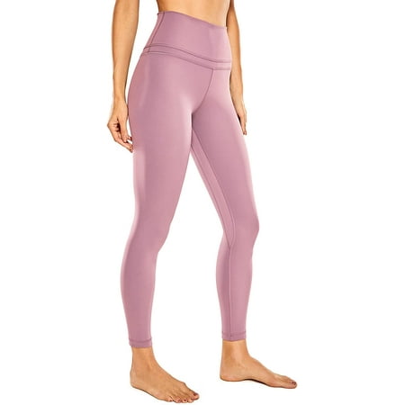 SUZH Women's Naked Feeling Workout Leggings 25 Inches - 7/8 High Waist
