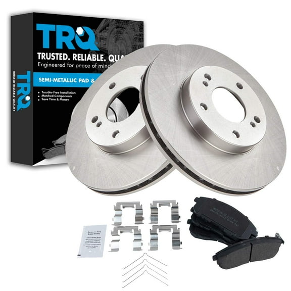 TRQ Front Brake Pad & Rotor Kit Brake Pads Brake Rotor Semi-Metallic Fits Select 1999 Nissan Maxima