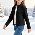 thumbnail image 4 of Samdudou Girls Fleece Jackets Stand Up Collar Zip Tops Fall Winter Warm Outerwear Cozy Plush Coat Long Sleeve Casual Layering Play School Holiday Clothing Size 8-15 Years, 4 of 9