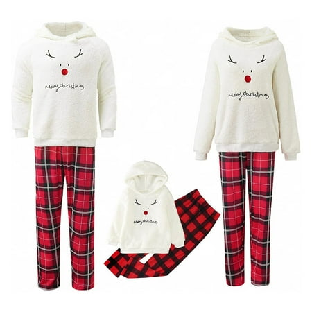 

Deals of the Day Tarmeek Winter Family Matching Christmas Pajamas Set for Mom Dad Kids Long Sleeve Deer Printed Tops and Plaid Pants Warm Sleepwear Nightwear Set for Christmas Pajamas Party