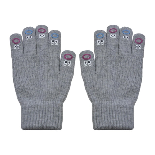 Guantes de Punto Yuyangstore Guantes de Invierno Elásticos Cómodos con Pantalla Táctil Gris