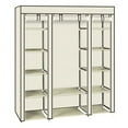 thumbnail image 5 of Portable Closet, Wattne 59 Inch Wardrobe Closet for Hanging Clothes with 1 Hanging Rods, 12 Clothes Storage Organizer Shelves, Khaki Closet Extra Durable, Quick and Easy to Assemble, 5 of 8
