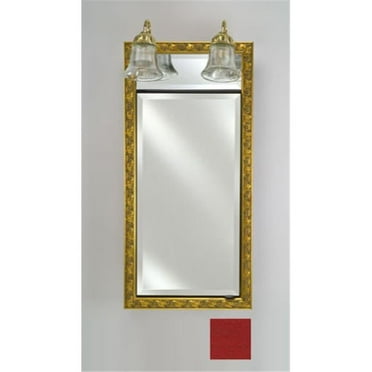 Afina Corporation SD-LT2434RCOLRD 24 in.x 34 in.Recessed Single Door Cabinet with Traditional Lights - Colorgrain Red