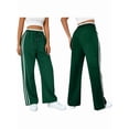 thumbnail image 3 of Women'S Track Pants Loose Straight Leg Jogging Sweatpants Warm-Up Sports Green XL, 3 of 7