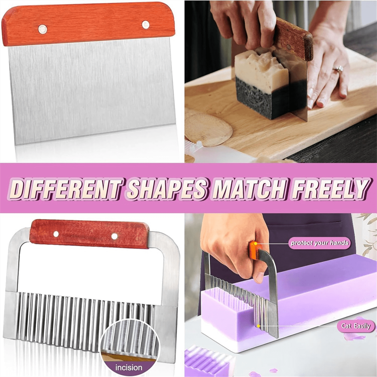 Soap Making Supplies - Flexible Rectangular Bread Mold with Wooden Box for Soap Making 47 Oz B