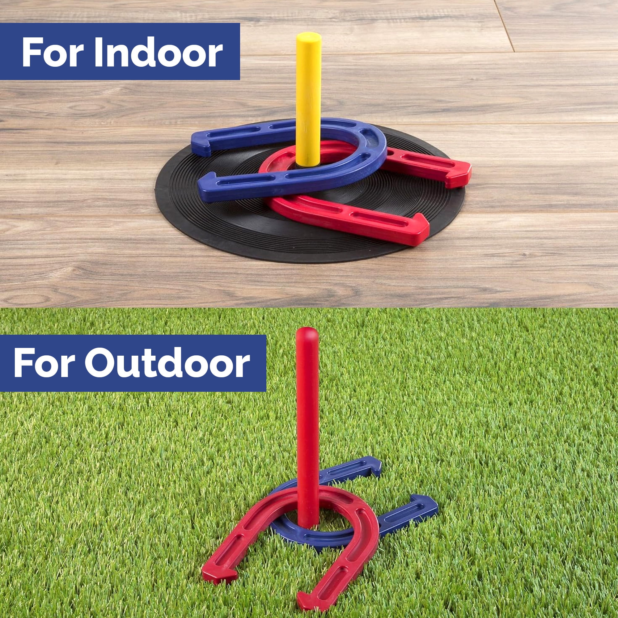 ARS Sports Rubber Horseshoe Game Set for Kids and Adults, Indoor Outdoor Backyard Play