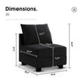 thumbnail image 3 of HONBAY Middle Module for Modular Sectional Sofa Couch Accent Armless Chair with Storage Seat Velvet Black, 3 of 5