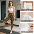 thumbnail image 7 of SCRAWLGOD Thanksgiving Women's Soft Capri Leggings Soft Tummy Control 3/4 Yoga Leggings for Workout Running Gym High Waisted Capris Tights with 2 Pockets, Maple Leaf Fruit Turkey Print, S, 7 of 7
