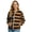 Gingerbread Man Stripes, variant on COEQINE Women's Bomber Jacket Zip Up Long Sleeve Varsity Shackets Lightweight Coat with Pockets, Stand Collar Loose Fit Casual Jacket Christmas Cookie Man Outfits, Small, Gingerbread Man Stripes