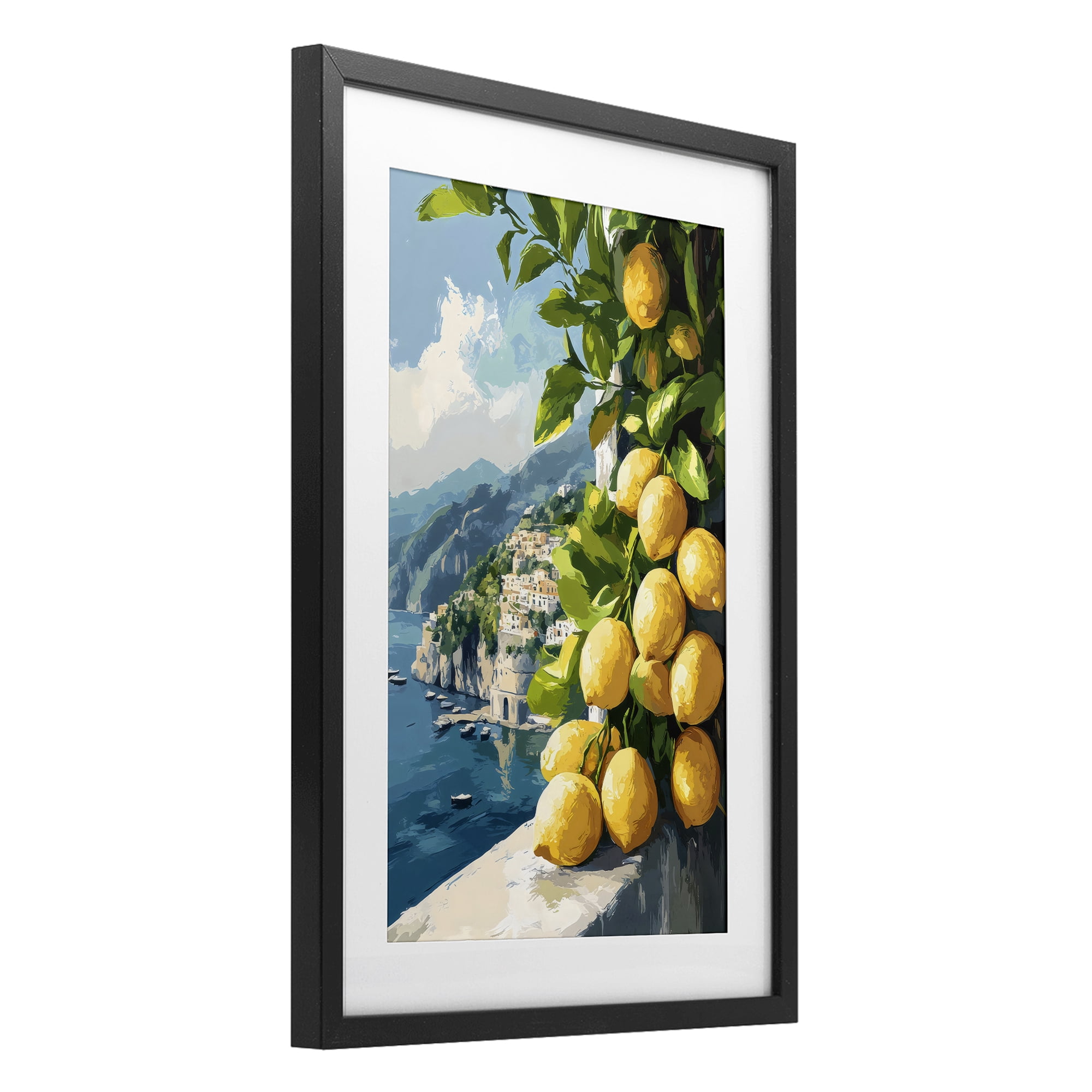 Stupell Industries Lemon Terrace Amalfi View Black Framed Print Under Glass, design by Creative Studio