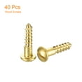 thumbnail image 3 of Uxcell Wood Screws M3 x 16mm Slotted Round Head Brass Self-Tapping Screw WoodWorking Screw 40 Pack, 3 of 6