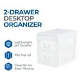 thumbnail image 2 of Gracious Living 2-Drawer Desktop and Countertop Organizer Drawer Set, White/Clear, 2 of 12