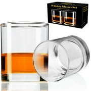 PARACITY Whiskey Glasses Set of 2, Old Fashioned Cocktail Glass, 10 OZ Whiskey Glasses for Scotch, Bourbon, Whiskey Gifts for Men, Husband, Boyfriend