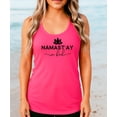 thumbnail image 3 of Namast'ay in Bed Tank Top for Women and Teens Funny Yoga and Meditation Tee Lotus Flower Shirt Neon Pink Tank Top Medium, 3 of 5