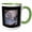 Green/White, variant on 3drose, Cute Sleeping Grey White Siamese Cat Photo, 15oz Mug