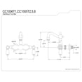 thumbnail image 2 of Kingston Brass Vintage 3-3/8" Wall Mount Clawfoot Tub Filler, 2 of 2