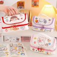 thumbnail image 4 of Big Capacity Pencil Case Portable Zipper Pencil Pouch Double Zipper Storage Bag Cute Handheld Stationery Bag Creative Stationery Pencil Bag For Teenag, 4 of 4