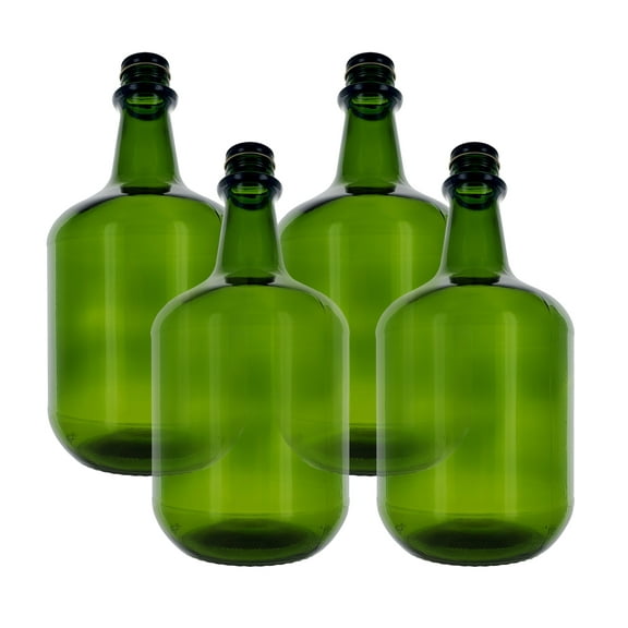 3L Jug Champagne Green - Pack of Four Bottles with Black Metal Caps