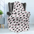 thumbnail image 4 of Love Soft Flannel Fleece Blanket, Handmade Brush Drawn Like Lips Eyes and Crowns on a Background of Polka Dots, Cozy Plush for Indoor and Outdoor Use, 60" x 80", Rose Charcoal Grey, by Ambesonne, 4 of 5
