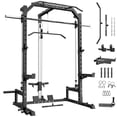 thumbnail image 1 of GARVEE Smith Machine with Barbell Bar,Cable System,Lat Pulldown Attachments,J Hooks, Landmine,Safety Spotter Arms,Multi-Functional Squat Rack for Home Gym, 1 of 8